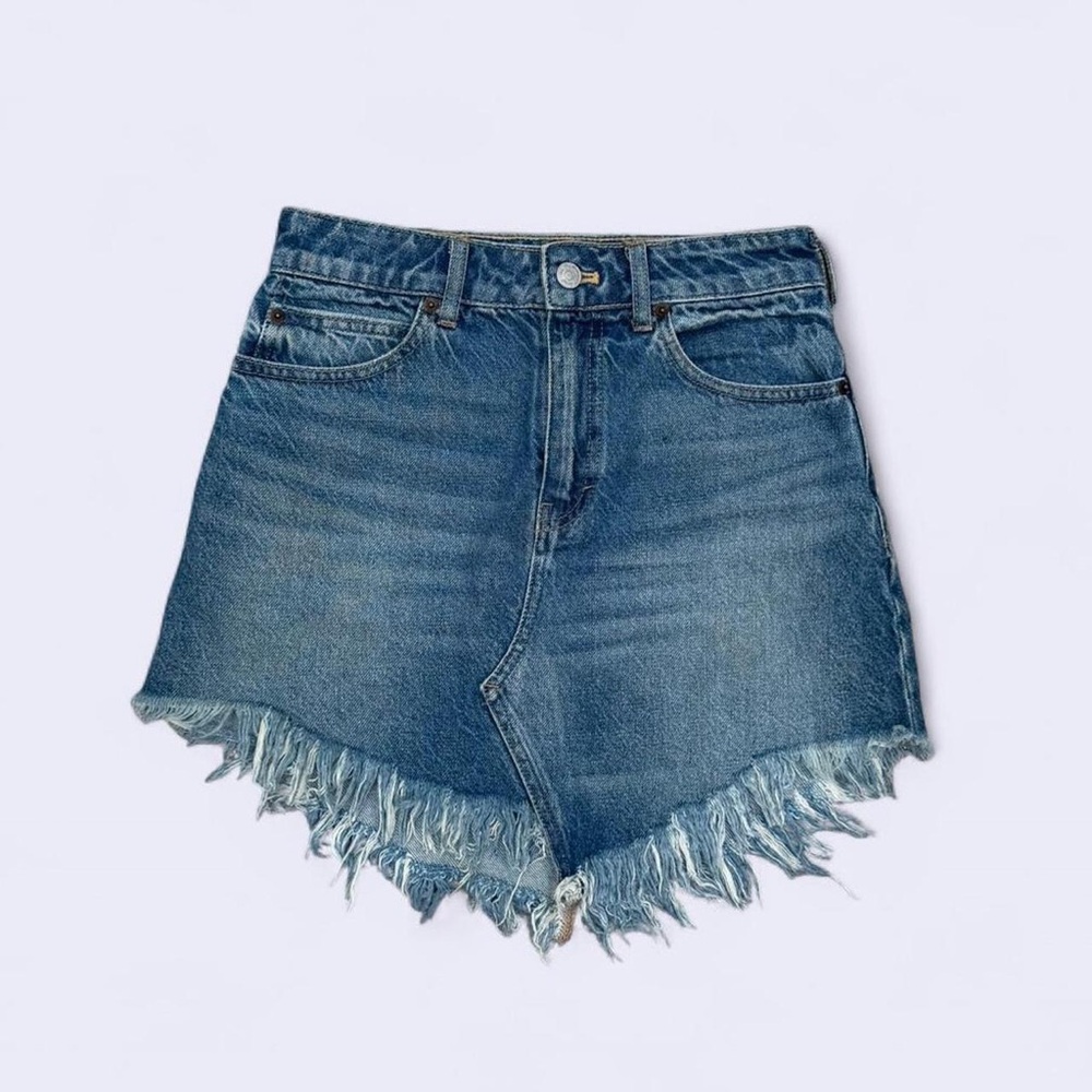 We The Free Blue Denim Skirt